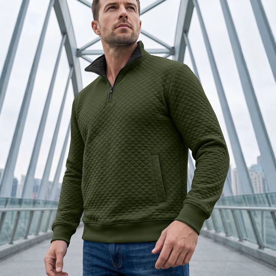 Herren Stepppullover mit Troyerkragen und Halbzip Shop Nory