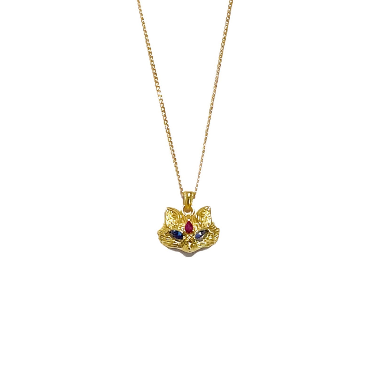Damen Halskette mit detailliertem Katzenanhänger und strahlenden Kristallen Shop Nory