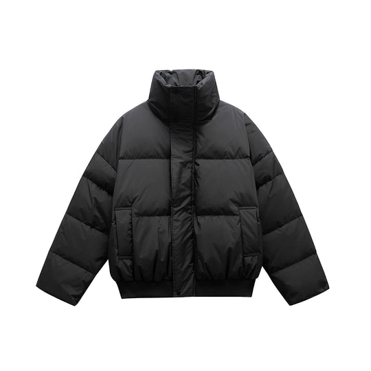 Unisex Boxy wattierte Kurzjacke mit hohem Stehkragen und elastischem Saum Shop Nory