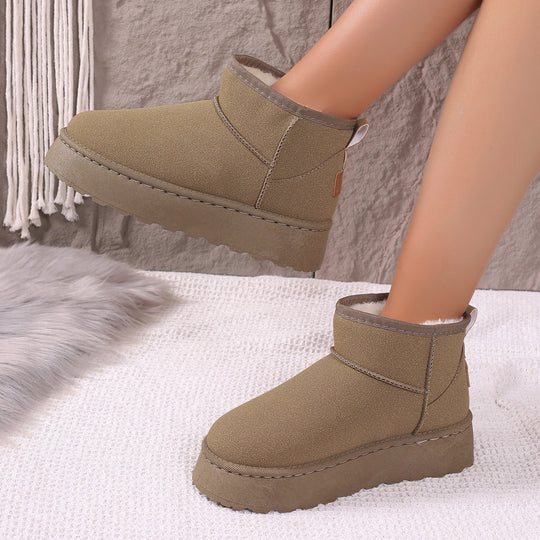 Damen Gefütterte Kurzstiefel mit Plateau‑Sohle und Velours‑Optik Shop Nory