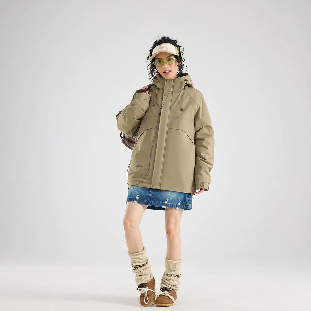 Damen Wasserfeste atmungsaktive Kapuzenjacke im technischen Oversize-Schnitt Shop Nory