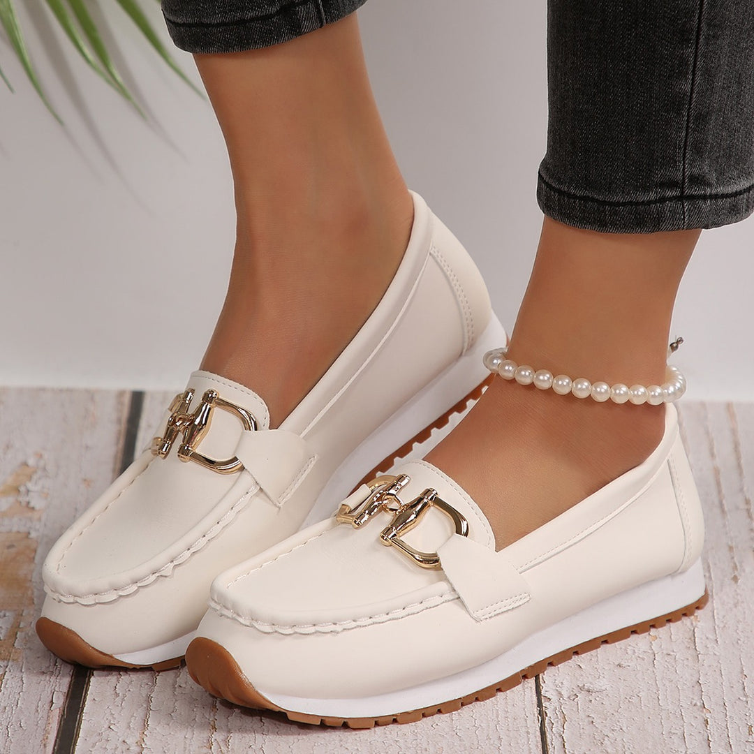 Damen Angesagte Plateau‑Loafer mit Gold‑Horsebit und gepolstertem Komfortfußbett Shop Nory