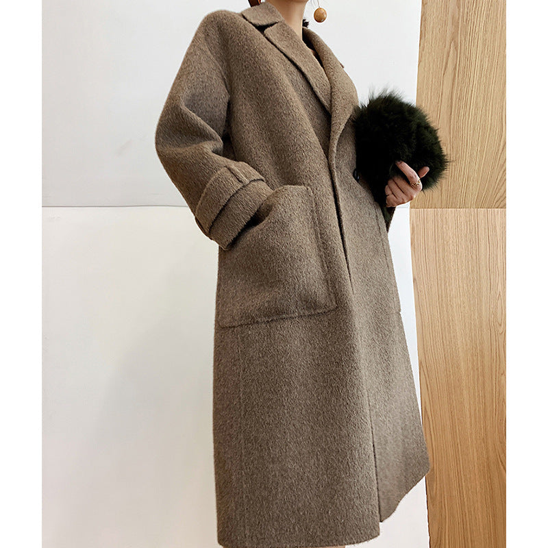 Damen Eleganter und bequemer Wollmantel Shop Nory