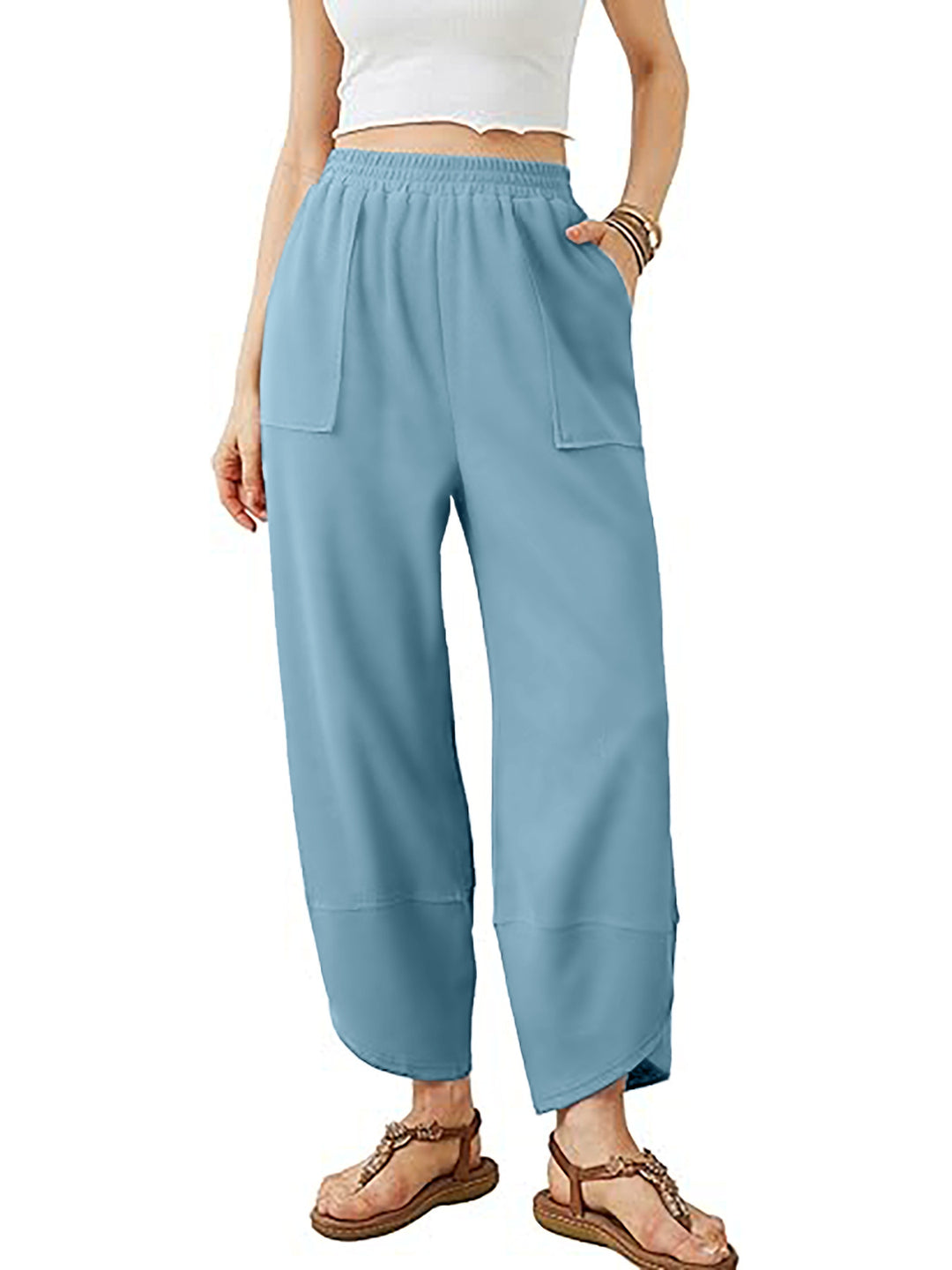 Damen Culotte-Hose mit elastischem Bund und aufgesetzten Taschen Shop Nory