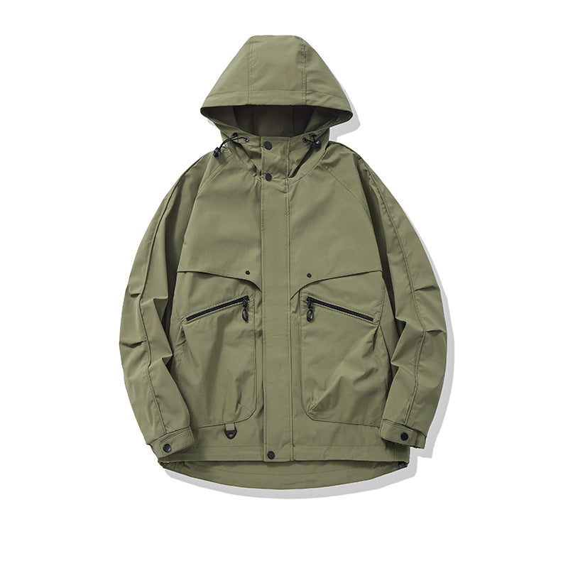 Unisex Technische Utility‑Fieldjacke mit Kapuze und mehreren Reißverschluss‑Taschen Shop Nory