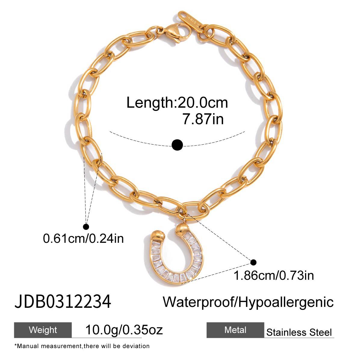 Damen Halskette mit hufeisenförmigem Anhänger aus hypoallergenem Edelstahl und funkelnden Zirkonia Shop Nory