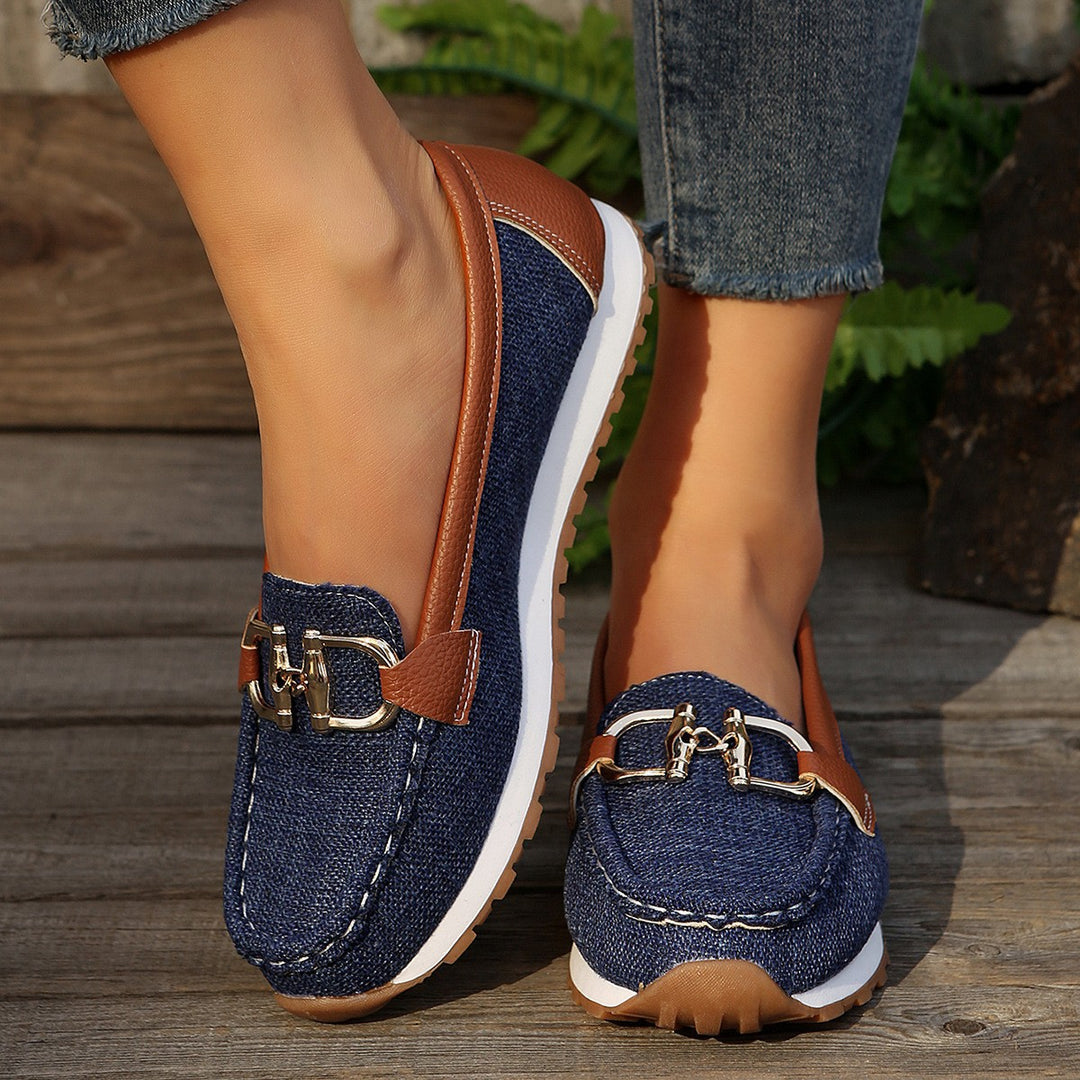 Damen Angesagte Plateau‑Loafer mit Gold‑Horsebit und gepolstertem Komfortfußbett Shop Nory
