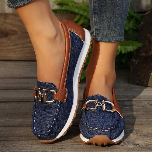 Damen Angesagte Plateau‑Loafer mit Gold‑Horsebit und gepolstertem Komfortfußbett Shop Nory