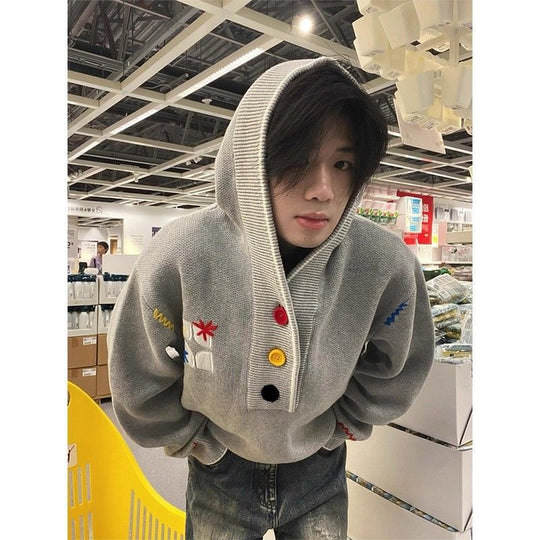 Herren Kapuzenpullover mit bunten Applikationen Shop Nory