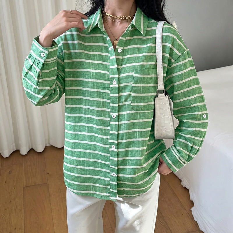 Damen Lässige Streifenbluse Shop Nory