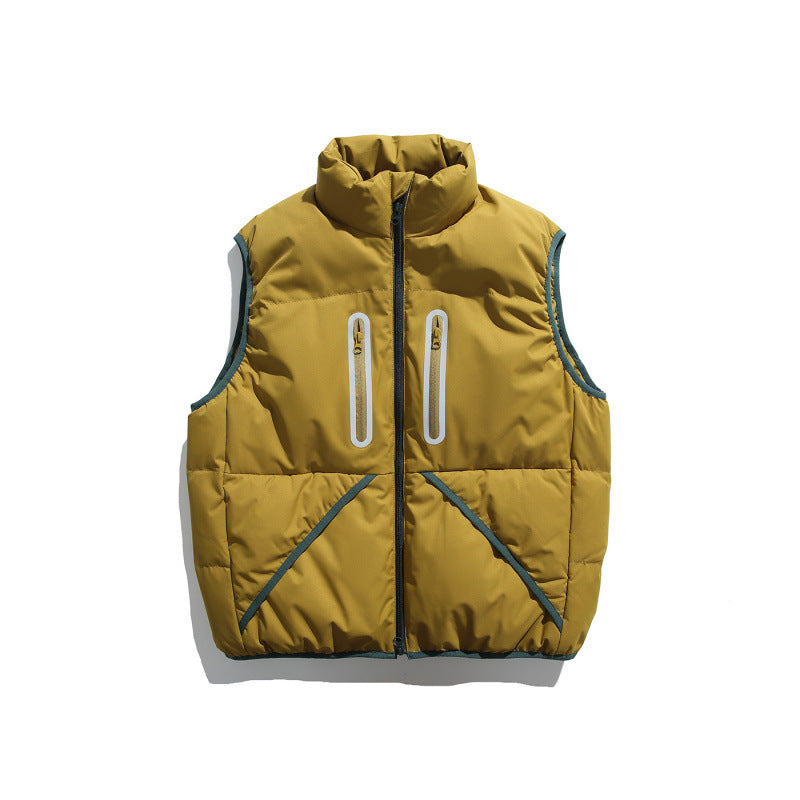 Unisex Wattierte Stehkragen‑Weste mit wind- und wasserabweisender Oberfläche, Kontrastpaspel und Mehrfachtaschen Shop Nory