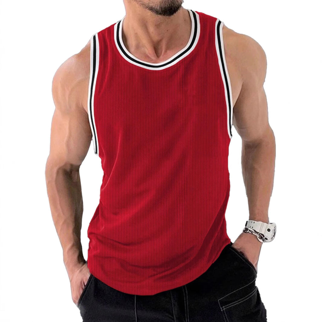 Herren Sportliches ärmelloses Tanktop mit atmungsaktivem Material und modernem Rippendesign
