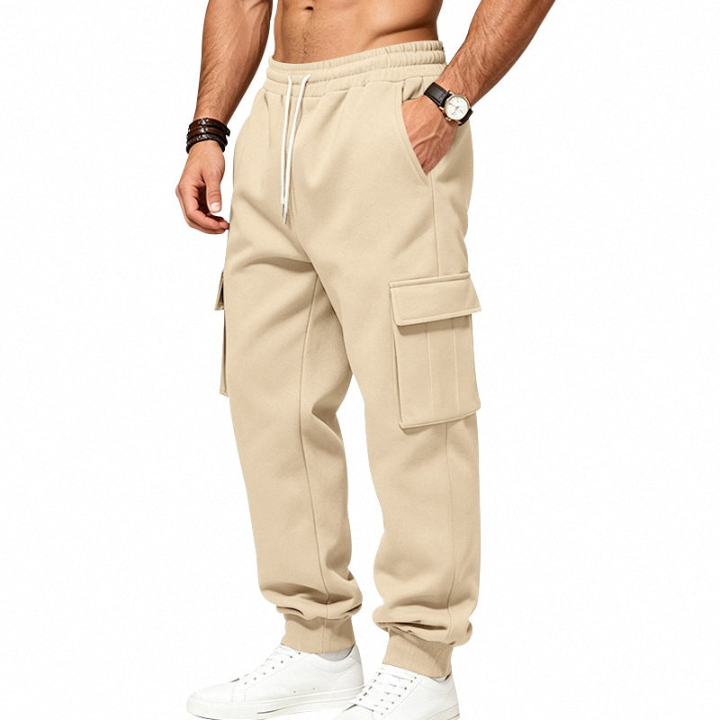 Herren locker geschnittene Cargo-Jogginghose mit elastischem Bund und großen Klappentaschen Shop Nory