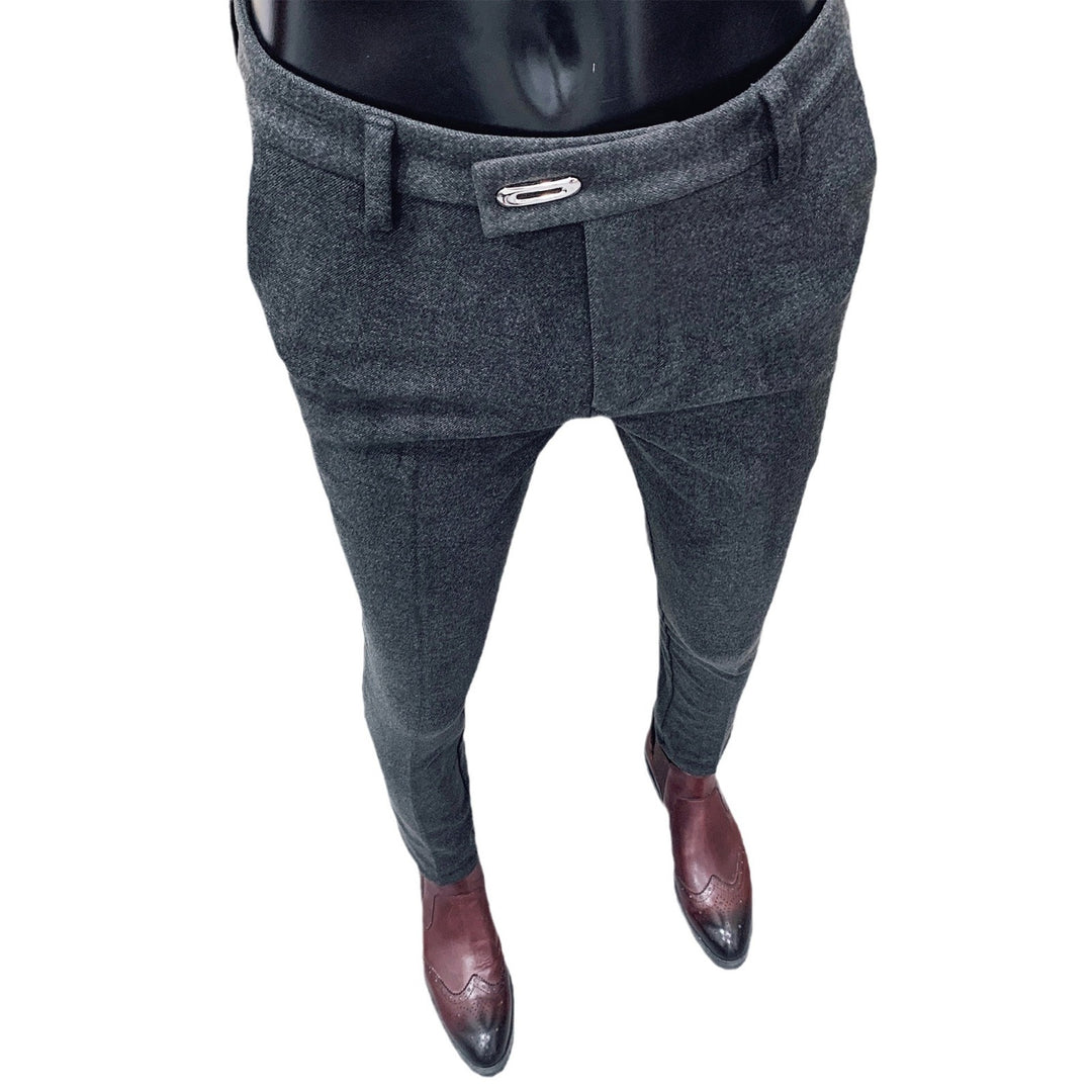 Herren tapered Businesshose mit elastischem Bund, verdecktem Verschluss und schmaler Schnitt Shop Nory