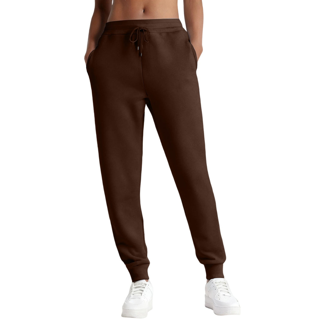Damen nan schmale High‑Waist Sweat-Jogginghose mit hohem Komfortbund, verstellbarem Kordelzug und elastischen Knöchelbündchen Shop Nory