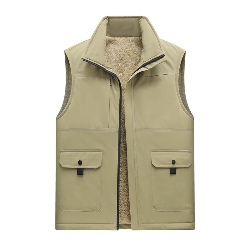 Herren Gefütterte Outdoor‑Utilityweste mit Teddy‑Inlay und Frontklappentaschen Shop Nory