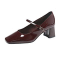 Damen spezielle Blockabsatz-Pumps mit verstellbarem Riemen Shopnory