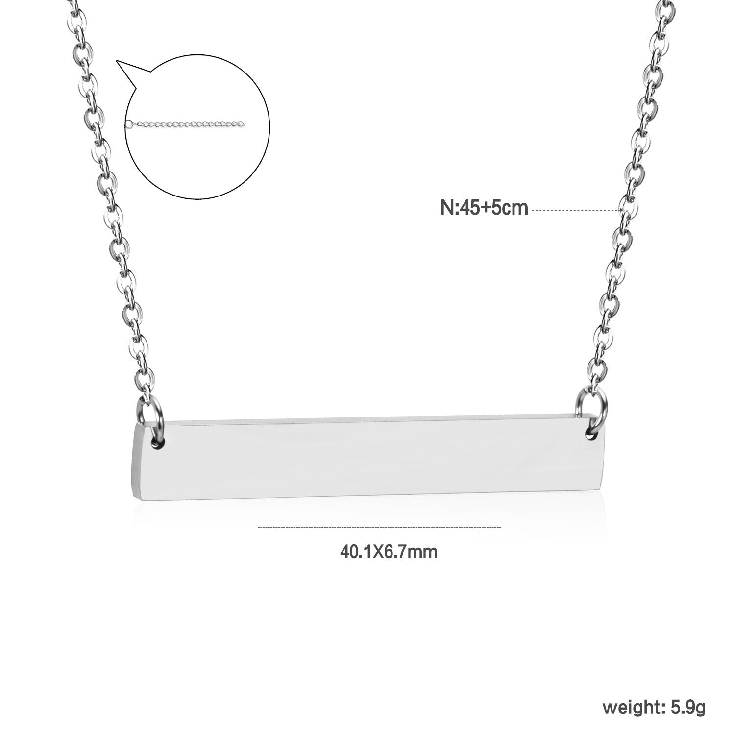 Damen Halskette mit personalisierbarem Anhänger aus hochwertigem Edelstahl Shop Nory