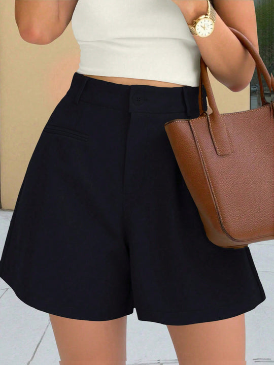 Damen Elegante High‑Waist Culotte‑Shorts mit Bundfalte und Paspeltaschen Shop Nory