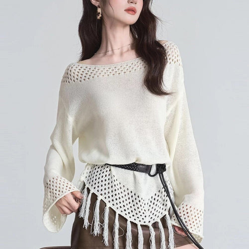 Damen Elegantes und уютное Oberteil mit Fransen Shop Nory