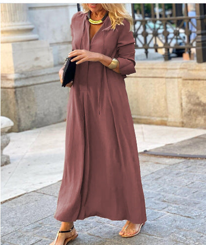 Damen Luftiges Maxikleid mit eleganter Knopfdetail