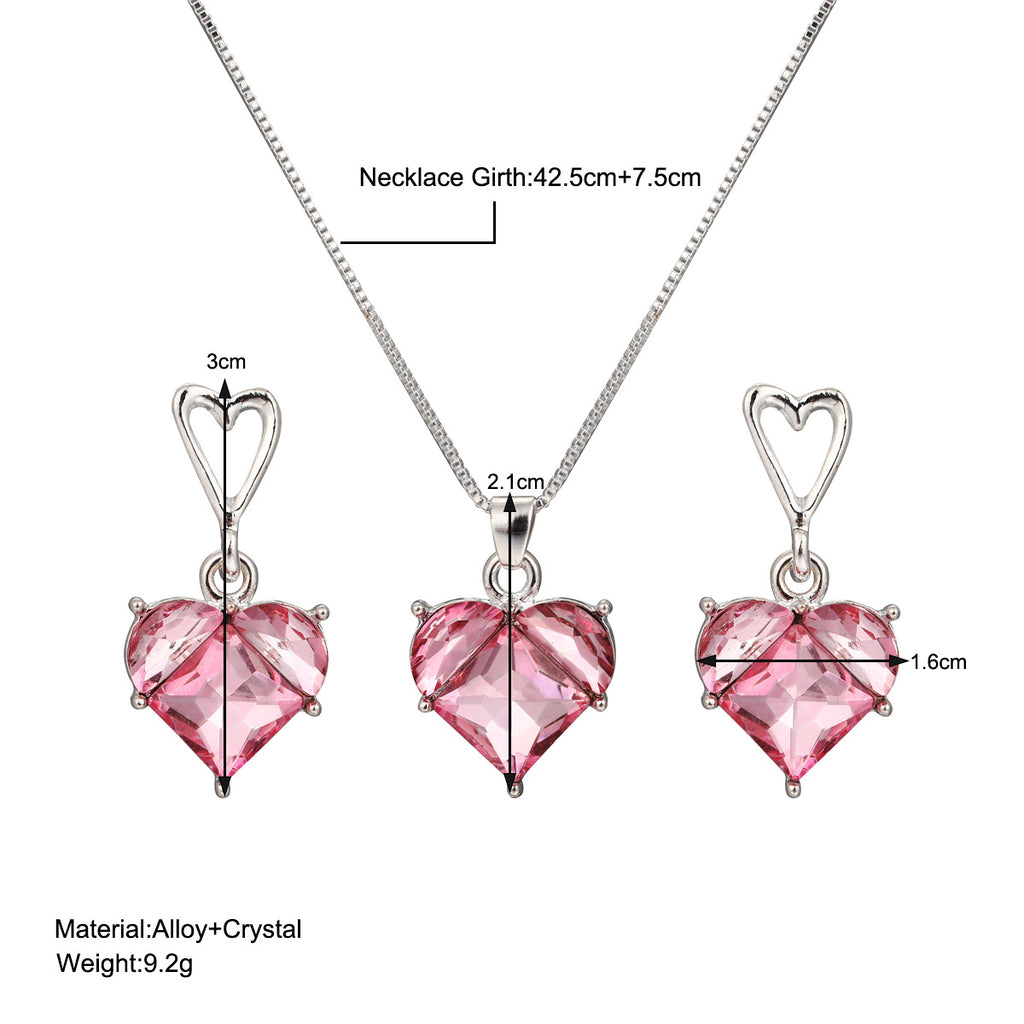 Damen Schmuckset mit Herzen und funkelnden Kristallen Shop Nory