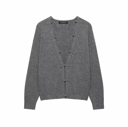 Damen Grobgestrickter Cardigan mit Knebelverschlüssen und kastiger Silhouette Shop Nory