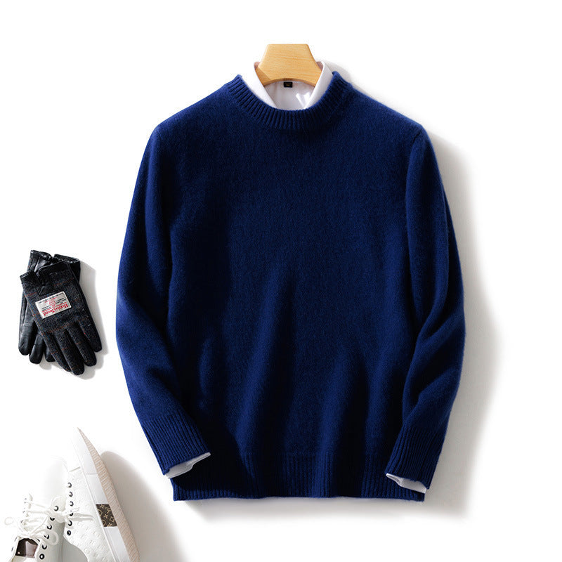 Herren Feiner Stehkragenpullover aus Kaschmir‑Blend mit gerippten Abschlüssen und schlanker Silhouette Shop Nory