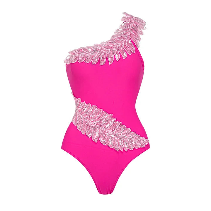 Damen Eleganter Einteiler mit funkelnden Paillettenapplikationen