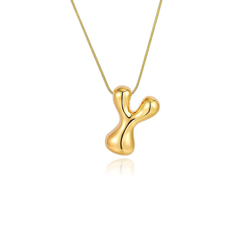 Damen Halskette mit skulpturalem Anhänger und feinem Gliederdesign Shop Nory