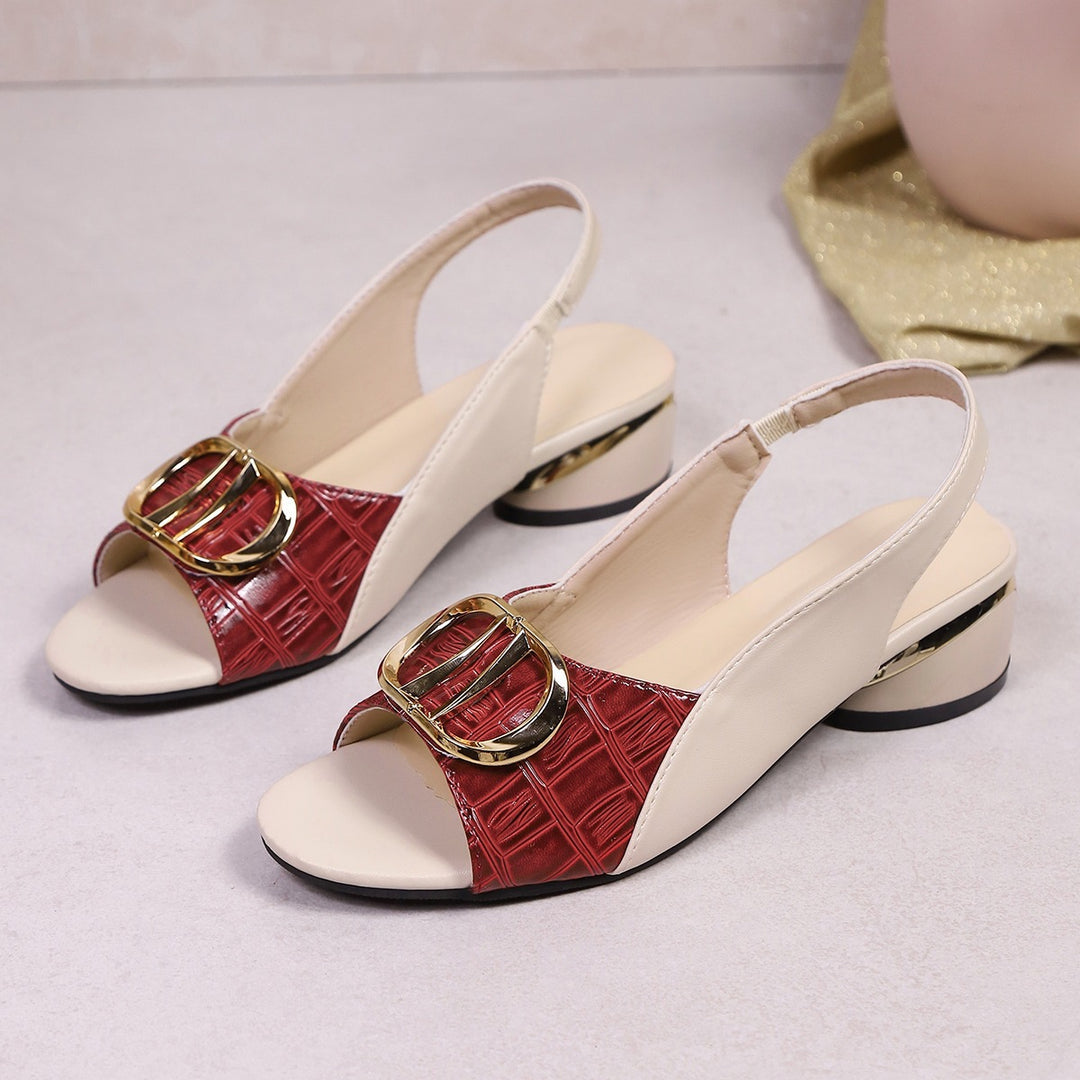Damen Slingback-Sandalette mit Kroko-Prägung und niedrigem Blockabsatz Shop Nory