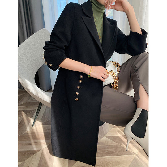 Damen Eleganter Wolle Trenchcoat Shop Nory