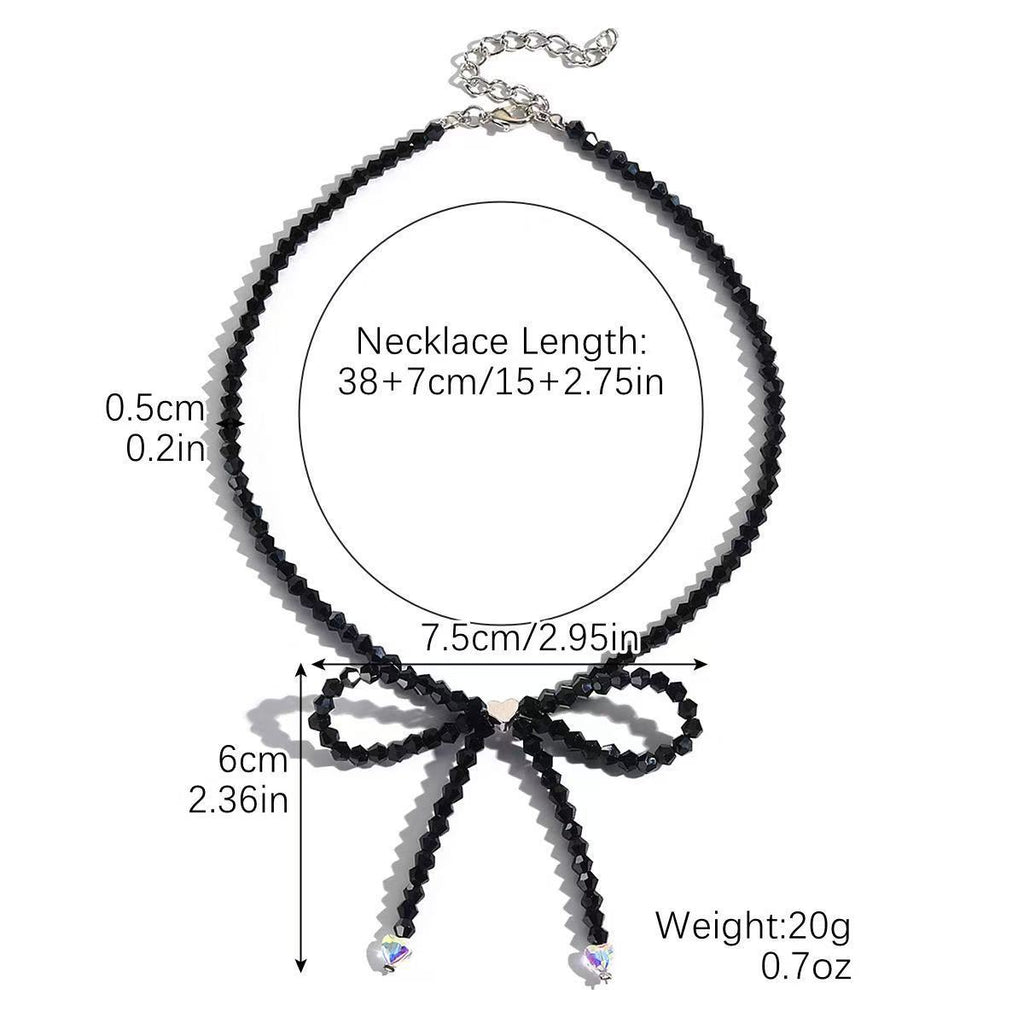 Damen Kette mit funkelndem Schleifenanhänger Shop Nory
