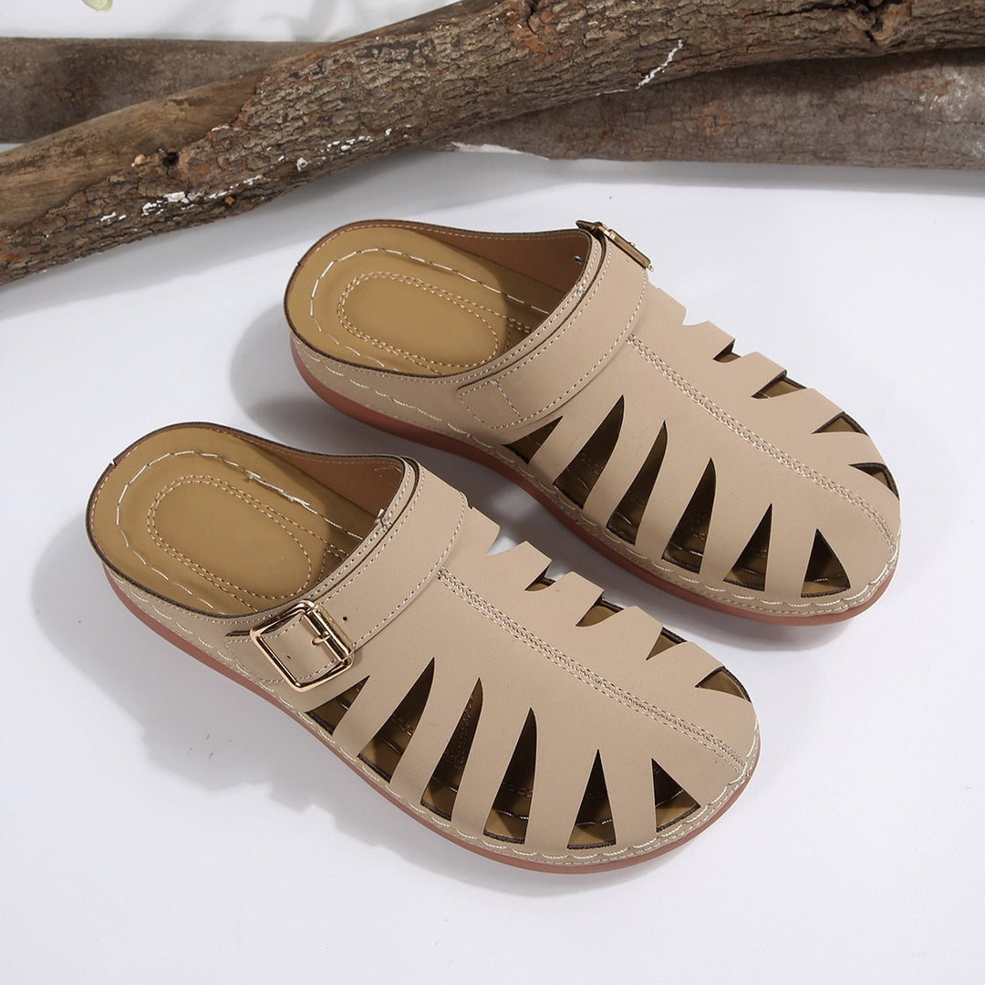 Damen Geschlossene Riemen-Pantoletten mit Cut-Outs und verstellbarer Schnalle Shop Nory