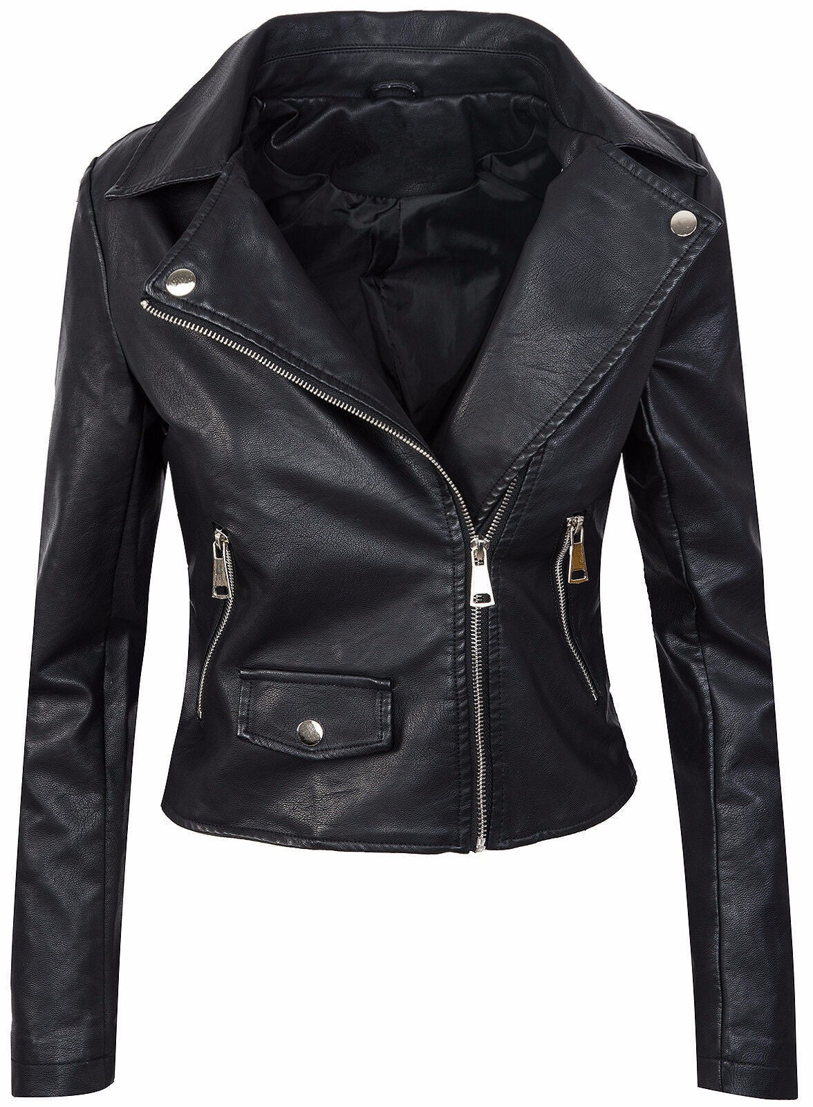 Damen stylische Bikerjacke aus hochwertigem
