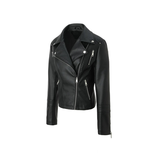 Damen Bikerjacke aus Kunstleder mit taillierter Schnittführung Shop Nory