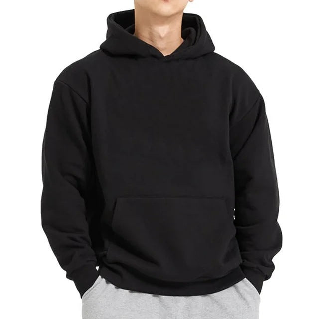 Herren nan schwerer Kapuzenpullover im Boxy-Cut mit Kängurutasche, geripptem Saum und angerauter Innenseite Shop Nory