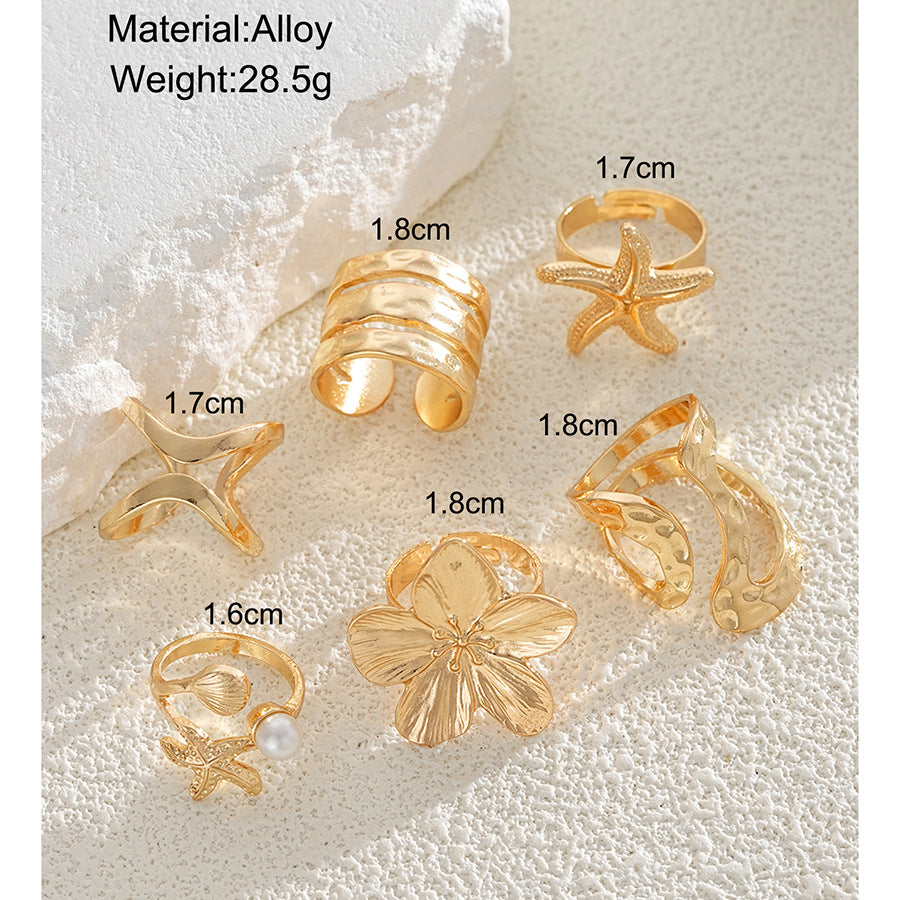 Damen Ring-Set mit floralen und maritimen Designs Shop Nory
