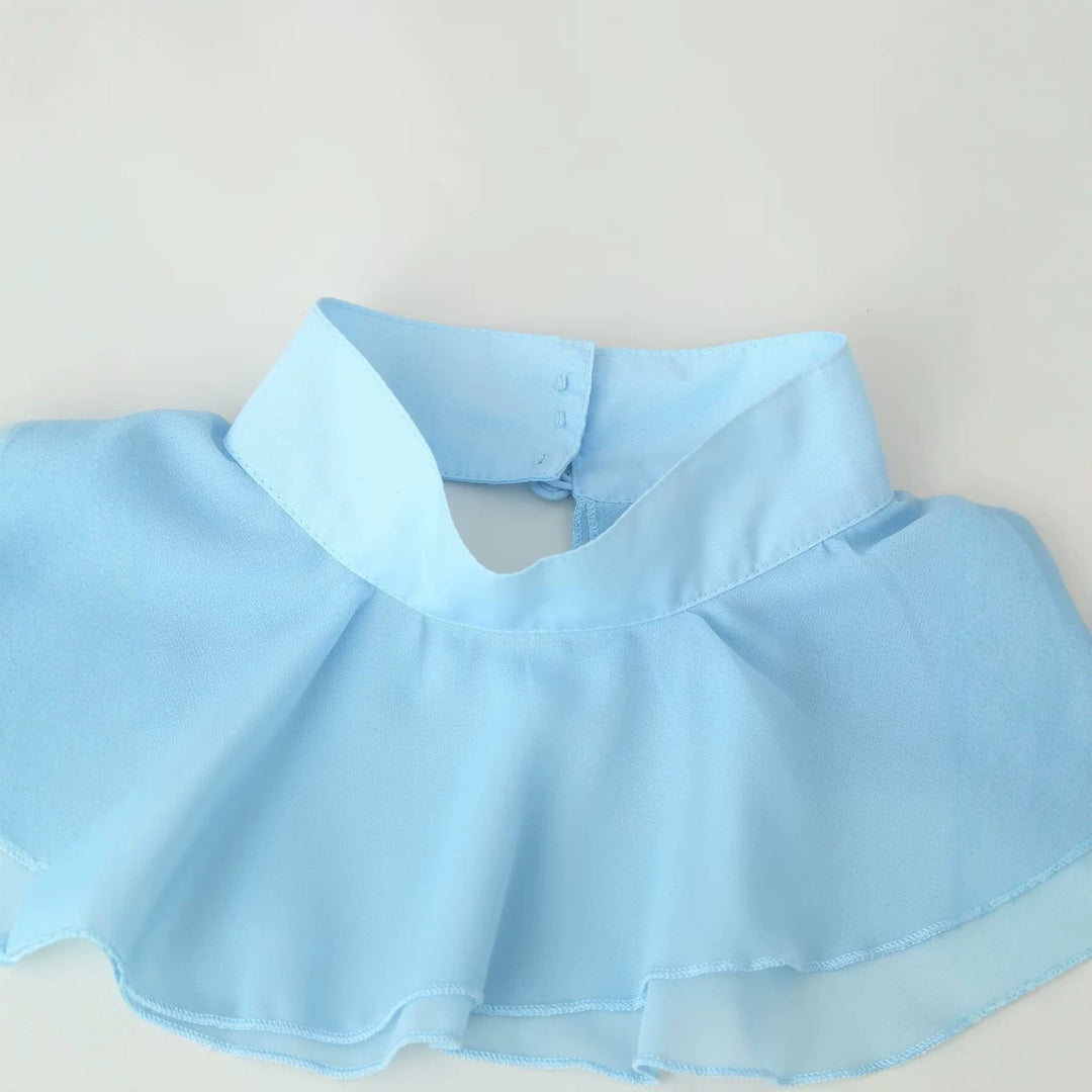 Damen Rüschenbluse mit Stehkragen, Volantdetails und Taillengürtel Shop Nory