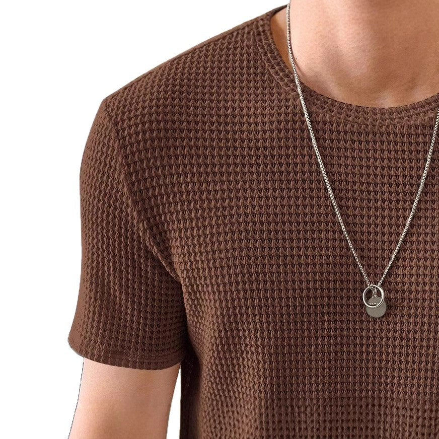 Herren lässiges Struktur-T-Shirt aus atmungsaktivem Material