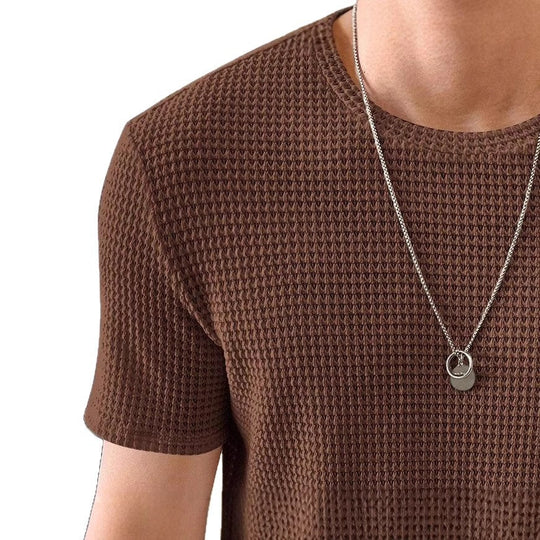 Herren lässiges Struktur-T-Shirt aus atmungsaktivem Material