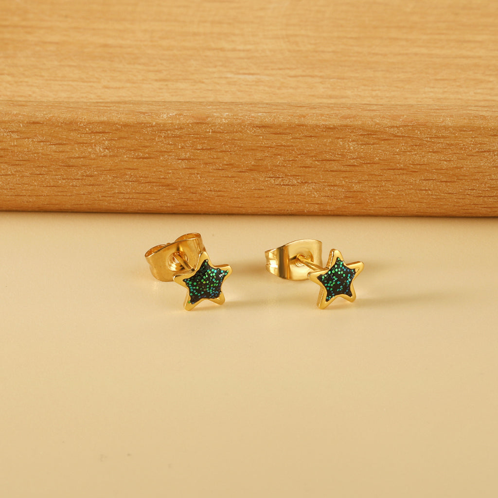 Damen Ohrstecker mit kunstvollem Blattmotiv aus hochwertigem Edelstahl und goldplattierter Oberfläche Shop Nory