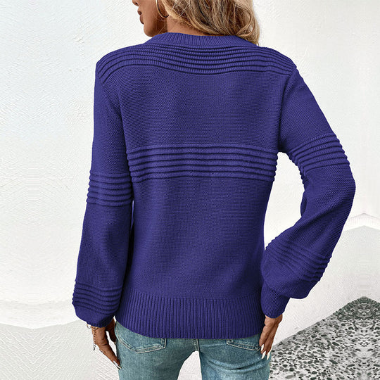 Damen Lässiger Strickpullover mit gerippten Details Shop Nory
