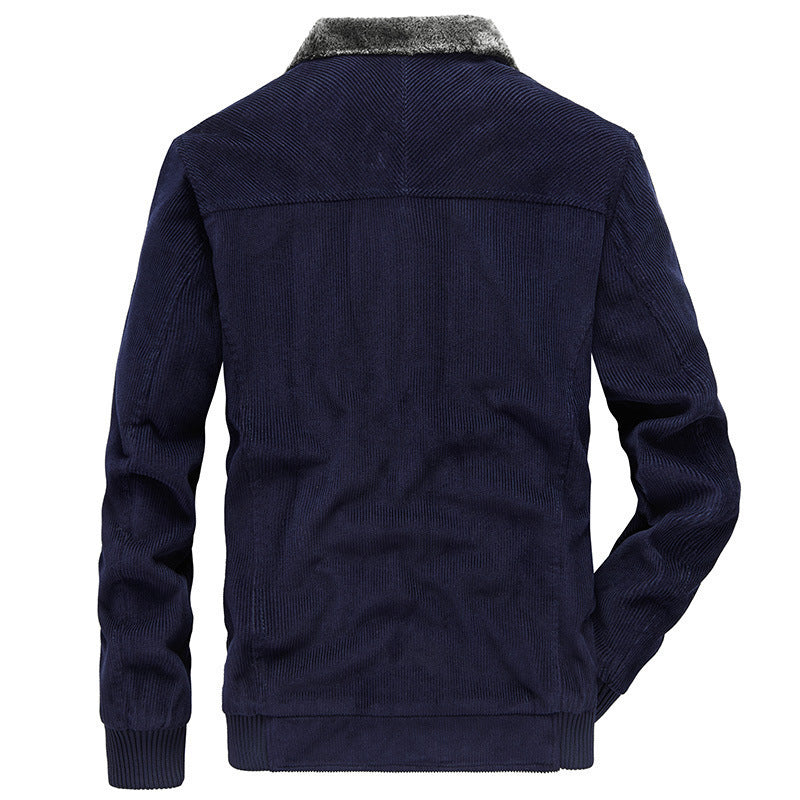 Herren Cordjacke mit wärmender Teddy-Innenfütterung und Badge-Details Shop Nory