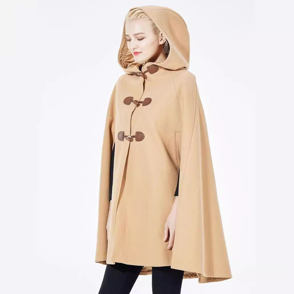 Damen Cape-Mantel mit Kapuze und Knebelverschlüssen Shop Nory