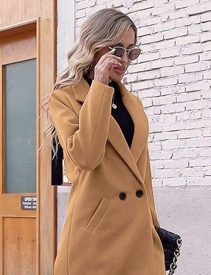 Damen Eleganter Wollmantel