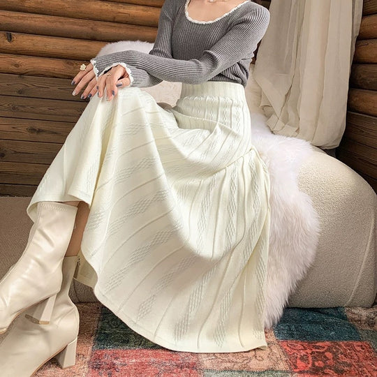 Damen Eleganter Maxirock mit strukturiertem Design Shop Nory