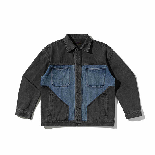 Unisex Denim-Workwear-Overshirt im kastigen Schnitt mit kontrastierten Brusttaschen Shop Nory