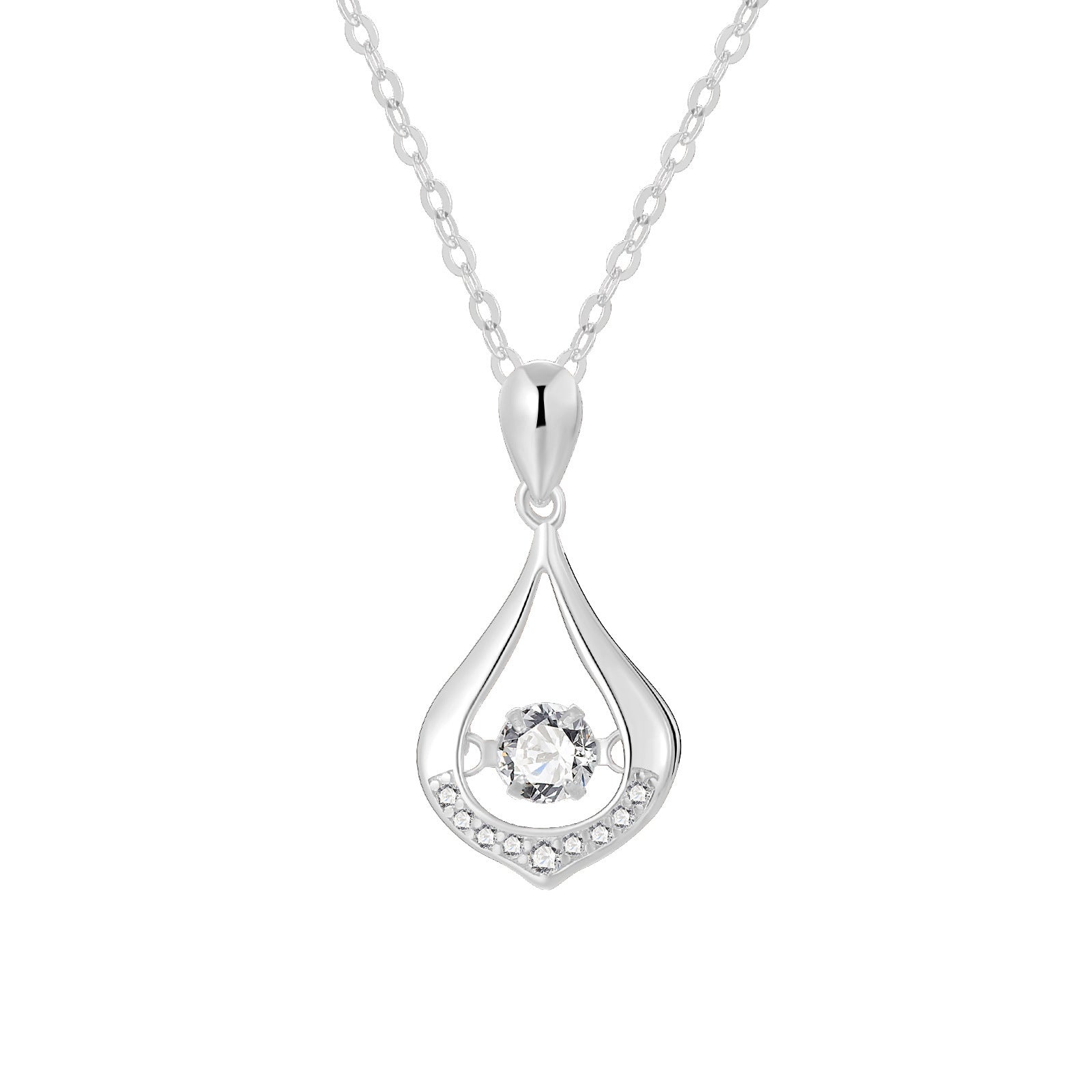 Damen elegante Halskette mit funkelndem Tropfenanhänger Shop Nory