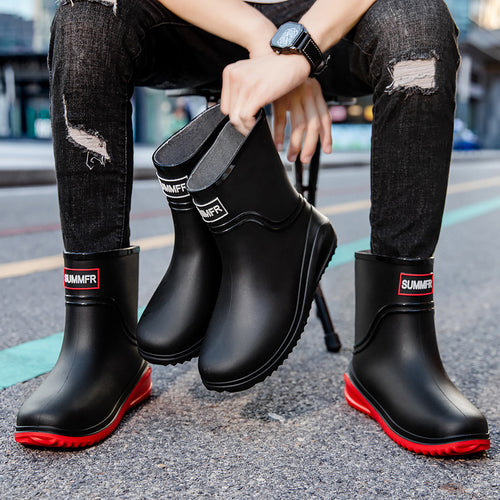 Damen Kurzschaftige Regenstiefeletten mit verstellbarem Zugband und reflektierendem Saum Shop Nory